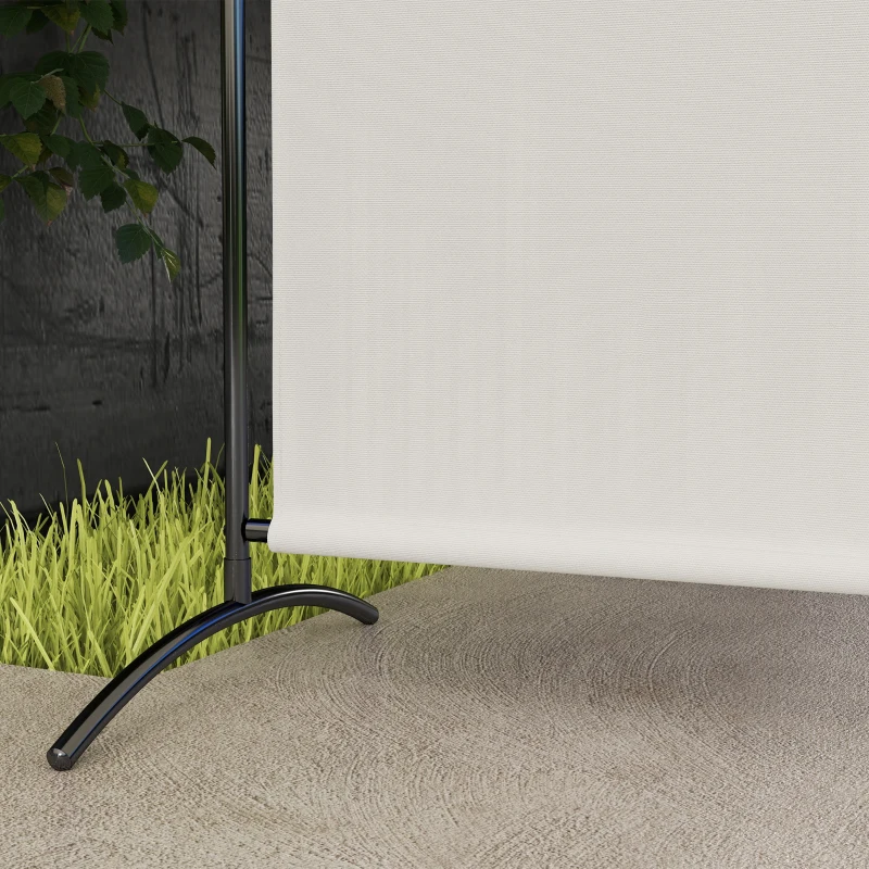 Outsunny Single Panel Room Divider, UV30+ Privacy Screen, Indoor Outdoor Privacy Panel with Stable Base, Beige