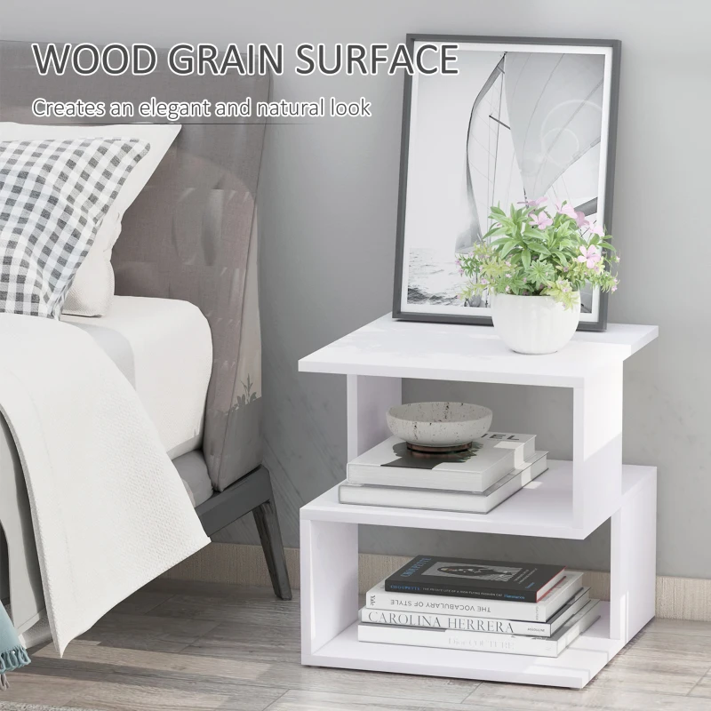 Light Nightstand - Slim Bedside Stand for Small Spaces