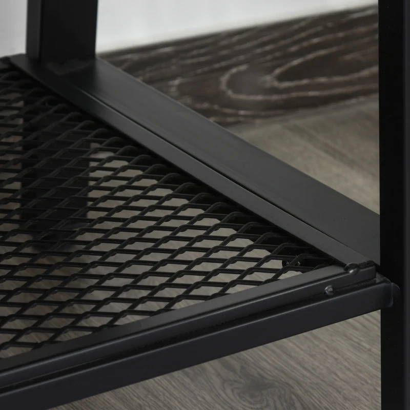 HOMCOM Industrial TV Stand, TV Console Table for TV up to 45'' Flat Screen, Entertainment Center for Living Room, Bedroom, Rustic Brown