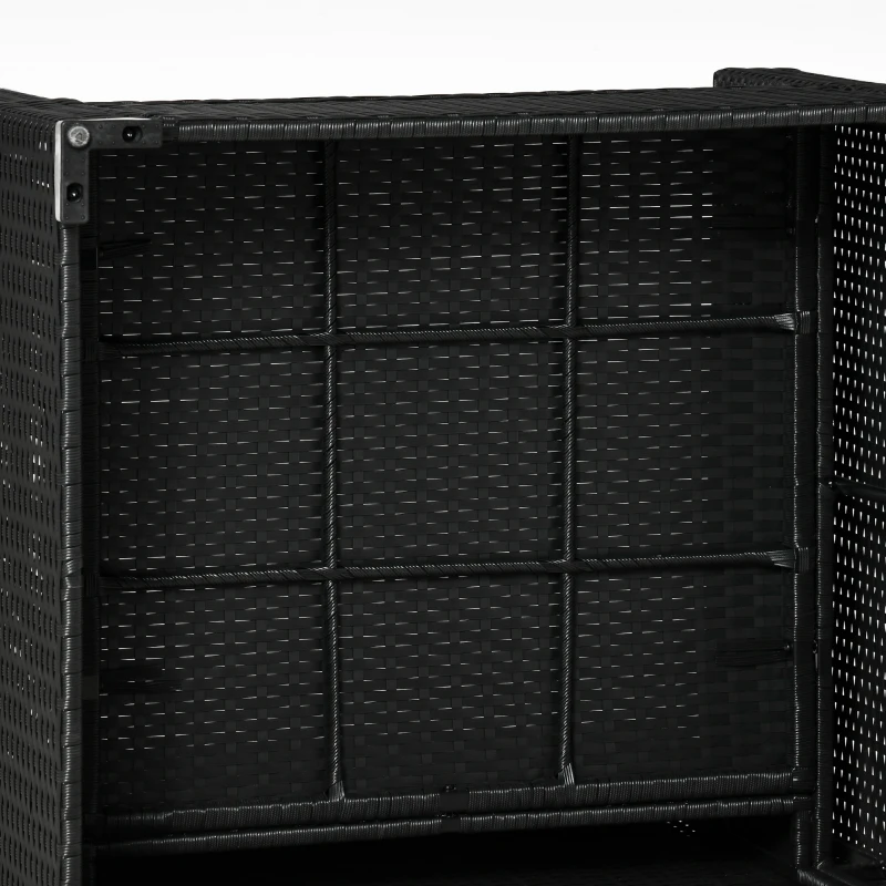 Outsunny 4 Pieces Wicker Patio Furniture Set with Thick Cushions, Outdoor PE Rattan Conversation Sofa Set with Glass Top Table & Extra Wide Seat, Sky Blue