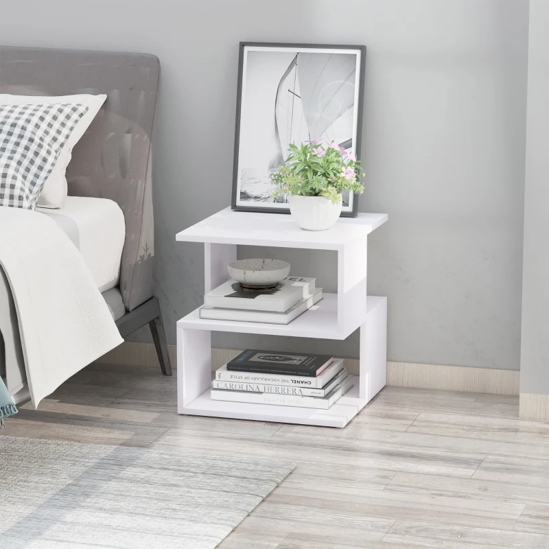 Light Nightstand - Slim Bedside Stand for Small Spaces