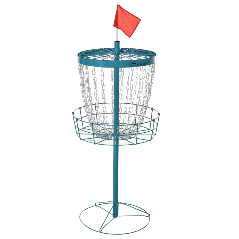 Soozier 24-Chain Portable Practice Basket for Disc Golf Target Stand Easy Assembly & Lightweight Basket w/ Carry Bag Navy Blue