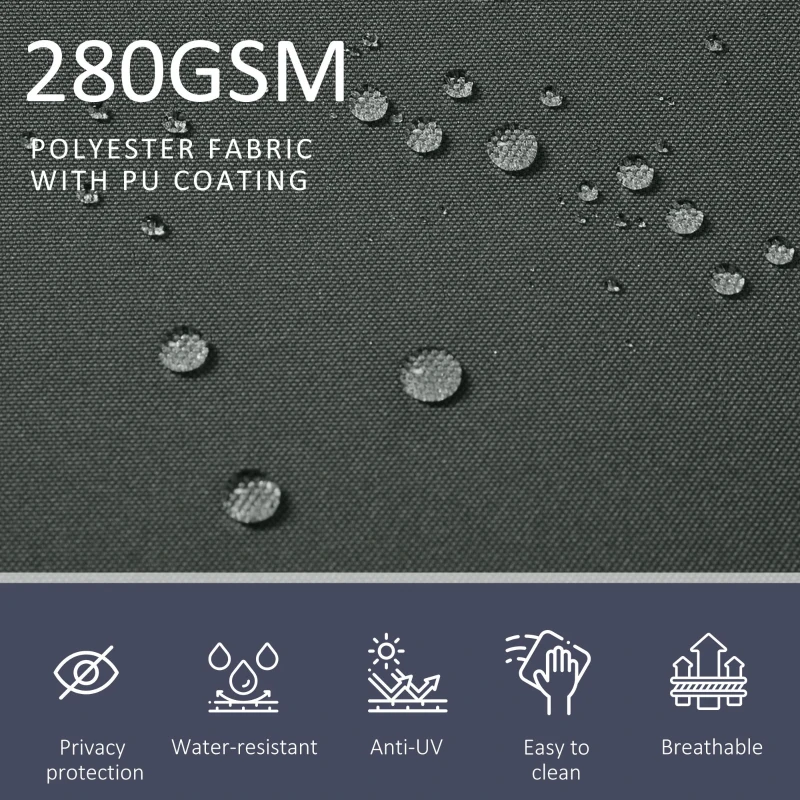 Outsunny 236" x 71" Outdoor Privacy Wall, Double Retractable Side Awning, Patio Screen for Garden, Balcony, Grey