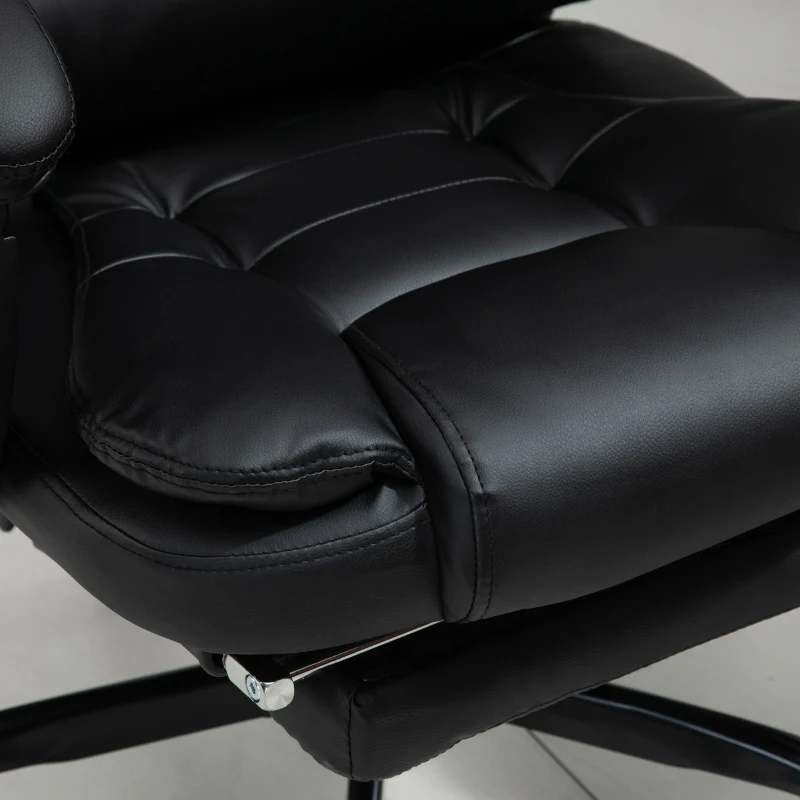 Vinsetto Reclining Office Chair with Footrest, Vibrating Massage, Adjustable Height, Perfect for Home Office, Black