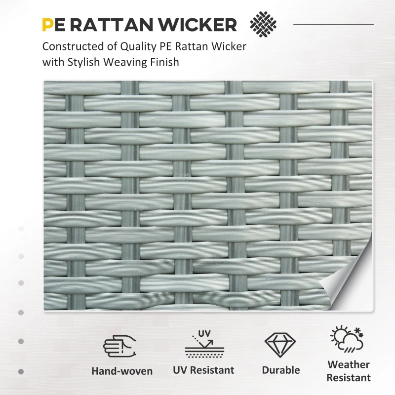 Outsunny 6 PCS Outdoor Rattan Wicker Sofa Set Patio All Weather Furniture w/ Tea Table & Cushion for Backyard Garden Grey