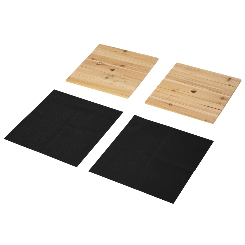 Outsunny Garden Planter with Raised Garden Bed Bench for Patio Park, 69.25" x 15" x 15.75", Natural