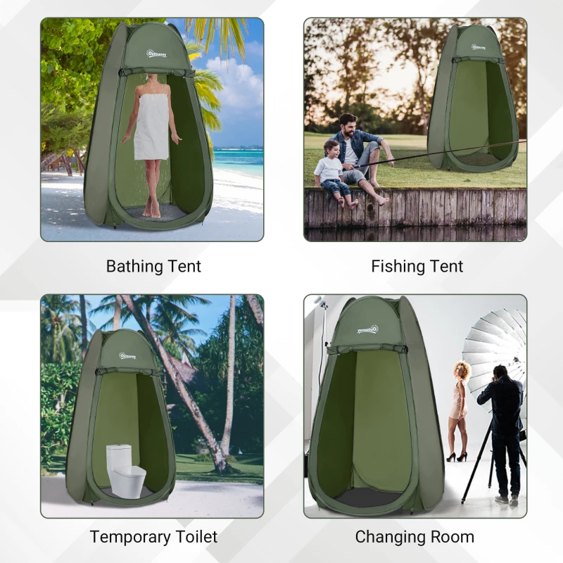 Army Green Popup Shower Tent - Portable Changing Room