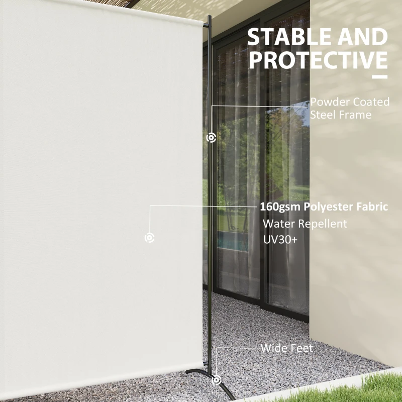 Outsunny Single Panel Room Divider, UV30+ Privacy Screen, Indoor Outdoor Privacy Panel with Stable Base, Beige