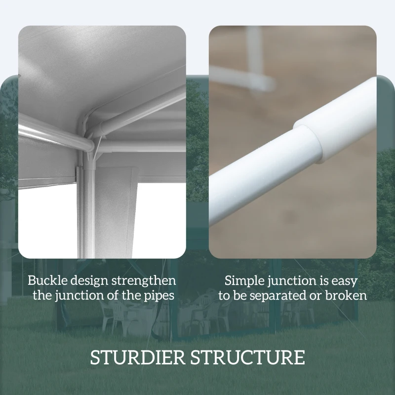 Outsunny 10x10ft Party Tent Portable Gazebo, Folding Garden Canopy Event Shelter Outdoor Sunshade White