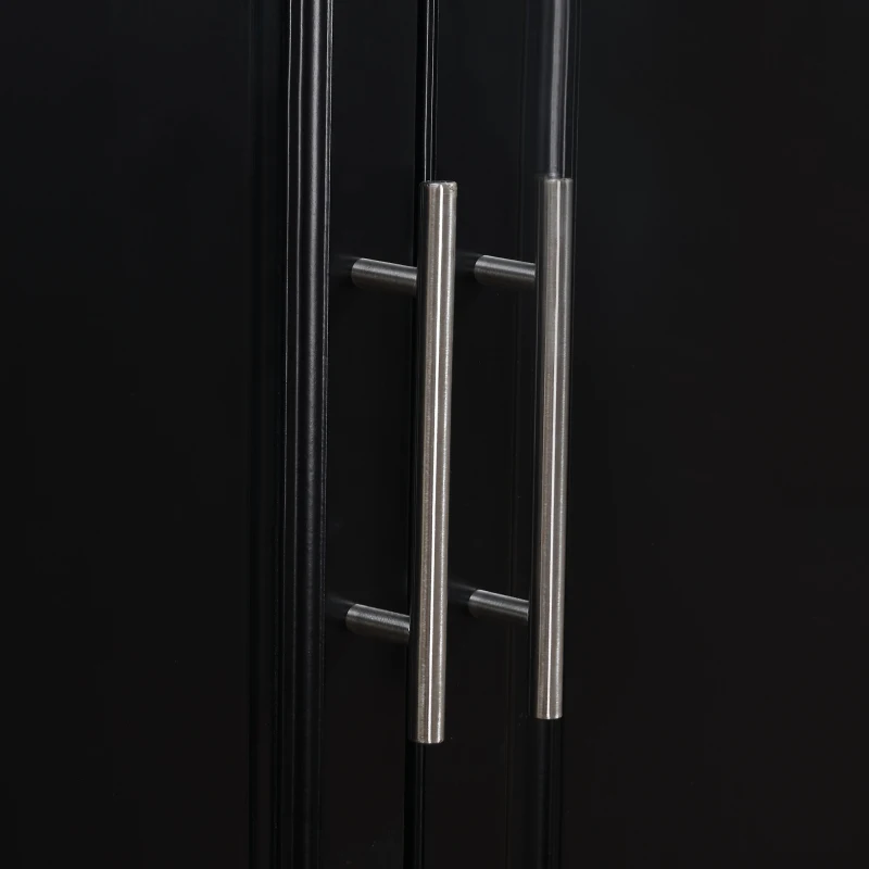 HOMCOM Rolling Kitchen Island with Storage and Stainless Steel Top, Kitchen Trolley with Drawers, Cabinets, Towel Rack