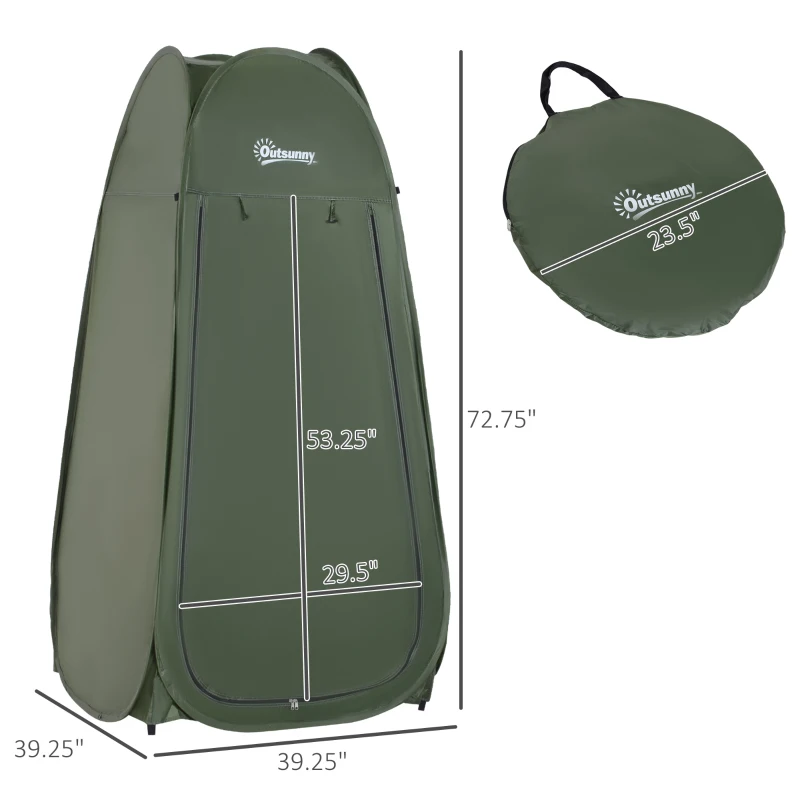 Army Green Popup Shower Tent - Portable Changing Room