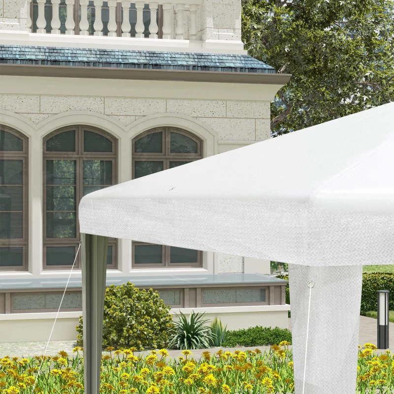 Outsunny 10x10ft Party Tent Portable Gazebo, Folding Garden Canopy Event Shelter Outdoor Sunshade White
