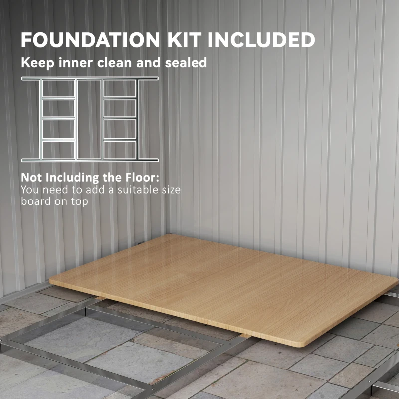 Outsunny 8.5' x 6.8' x 5.8' Practical Backyard Garden Storage Tool Shed Double Sliding Door 4 Ventilation Slots, Green