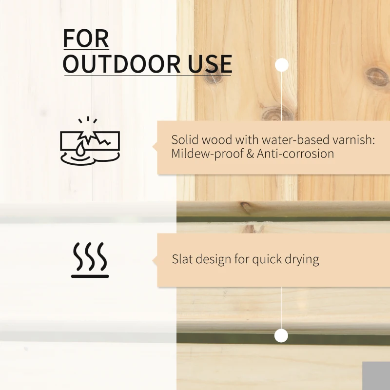 Outsunny Garden Planter with Raised Garden Bed Bench for Patio Park, 69.25" x 15" x 15.75", Natural