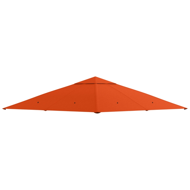 Outsunny 10' x 10' Square Gazebo Canopy Replacement UV Protected Top Cover Sun Shade Orange