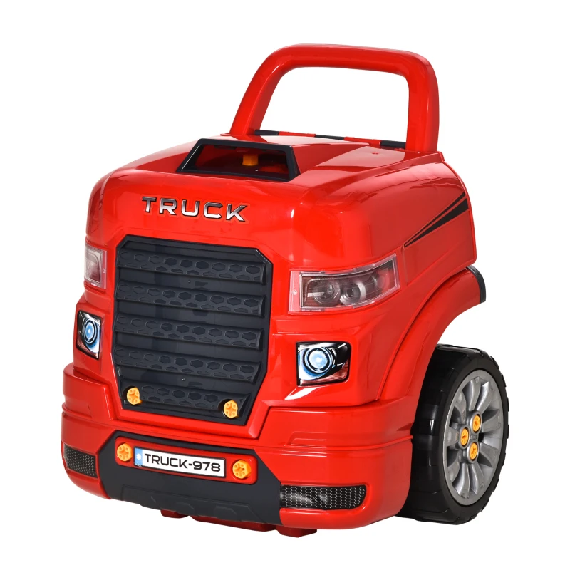 Qaba Smart Truck Engine Toy Set for Kids - Mini Car Service Station, Kids Tool Set Included, Suitable for 3-5 Years Old