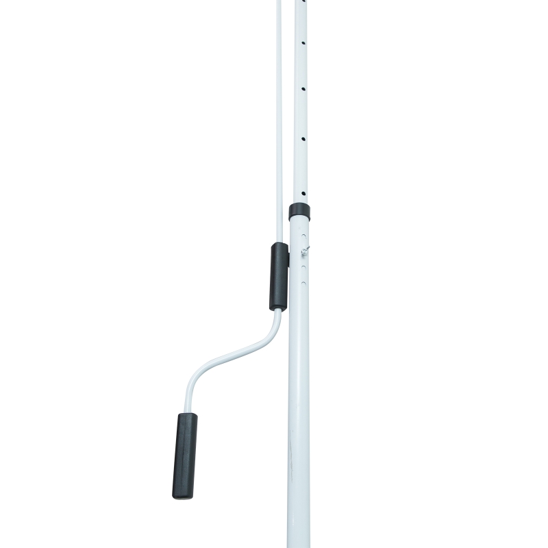 Outsunny 10x5ft Manual Retractable Awning, Patio Sun Shade Canopy Shelter with 5.6-9.2ft Support Pole, Water Resistant UV Protector, for Window, Door, Porch, Deck, Green