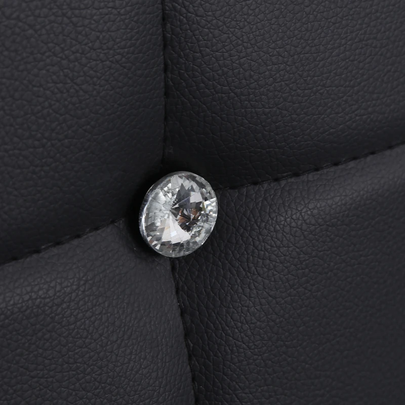 HOMCOM Set of 6 Button Tufted Back Side Chairs with Upholstered Seat, Steel Legs for Living Room, Kitchen, Bedroom, Black