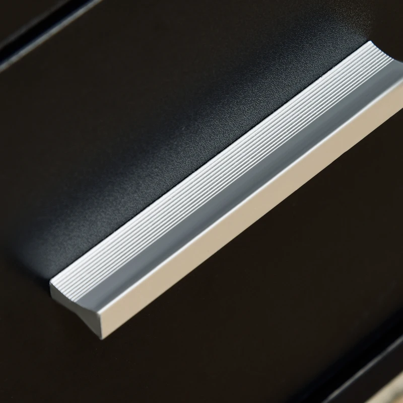 Vinsetto Mobile Filing Cabinet with Wheels, 3 Drawer File Cabinet with Lock and Keys for Home Office, Black