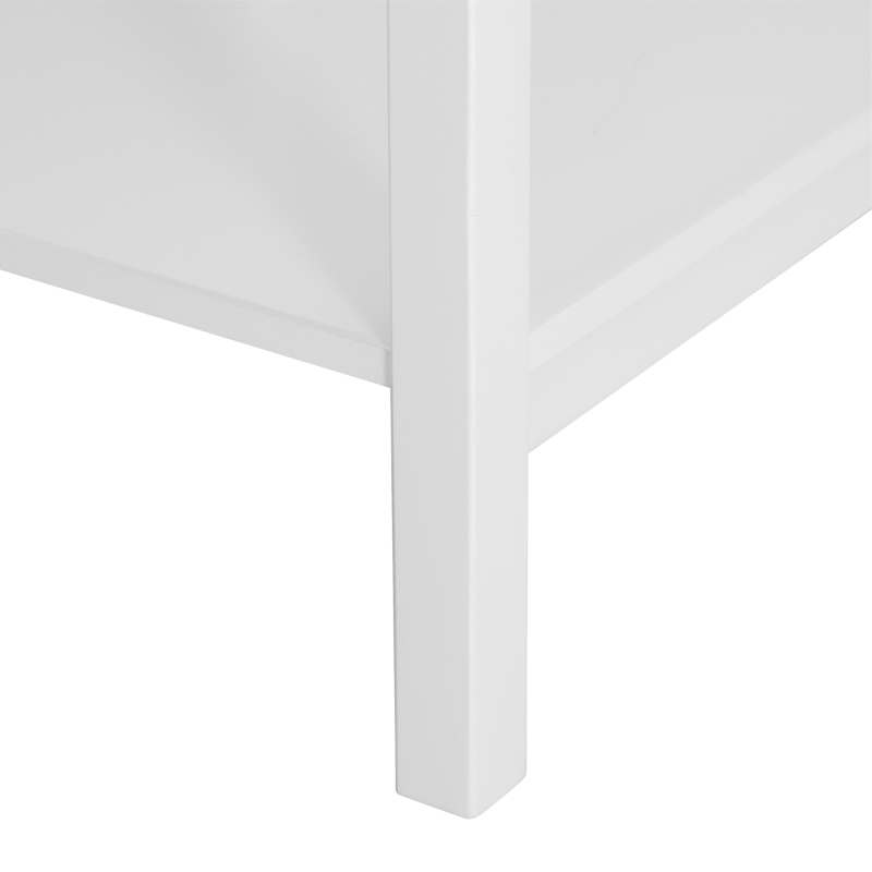 HOMCOM Multipurpose Bedside Table Night Stand W/ Drawer and Storage Shelf End Side Table Bedroom White
