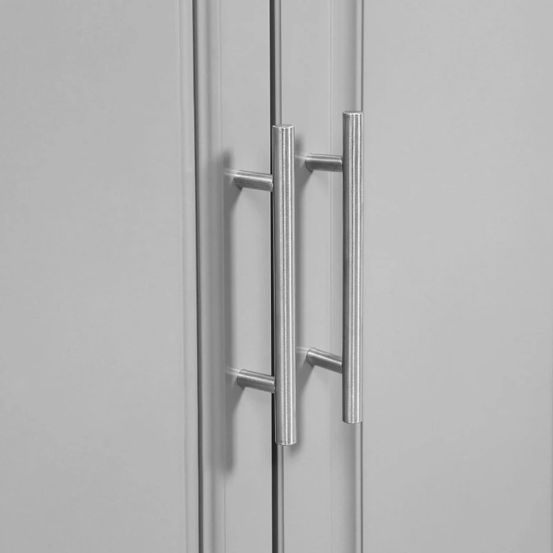 HOMCOM Rolling Kitchen Island with Storage and Stainless Steel Top, Kitchen Trolley with Drawers, Cabinets, Towel Rack
