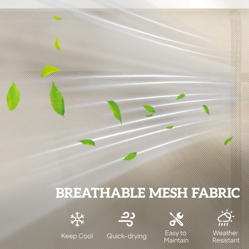 Outsunny 2-Person Outdoor Glider Chair, Patio Glider Rocking Chair with Mesh Seat and Backrest, Steel Frame for Outdoor, Backyard, Khaki