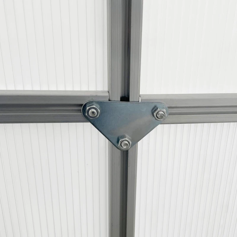 Outsunny 6' x 12' x 6.5' Walk-in Greenhouse, Polycarbonate Greenhouse with Adjustable Roof Vent, Base, Sliding Door, Clear