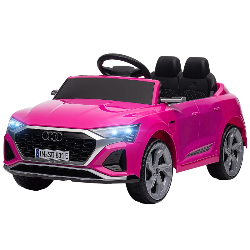 Qaba 12V Ride-On Car with Remote Control, Battery Powered Audi Q8 etron Sportback Licensed, for Kids 3-4 years old, Pink
