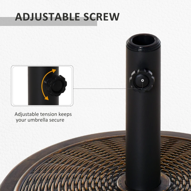 Outsunny 29LBS Offset Patio Umbrella Cement Base Stand Cantilever Parasol Holder Weight, Fits Φ1.4", Φ1.5", Φ1.9", Black