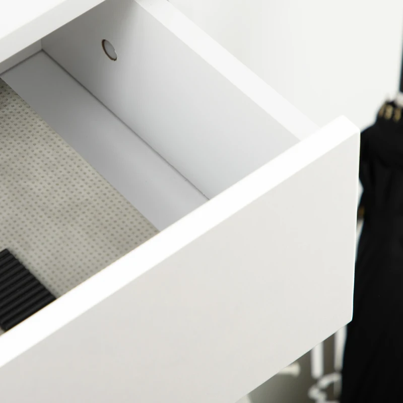 HOMCOM Modern Shoe Cabinet Storage 12 Pair Shoe Organizer with 2 Flip Doors Drawer and Adjustable Shelf White