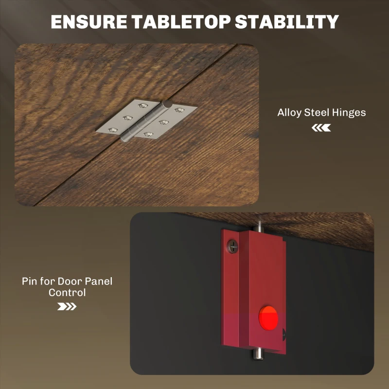 HOMCOM Oval Folding Dining Table, Space Saving Drop Leaf Kitchen Table for Dining Room, Living Room, Rustic Brown