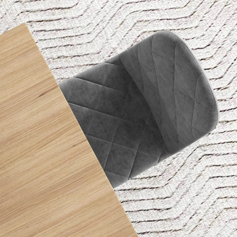 HOMCOM Dining Chairs Set of 4, Upholstered Dining Room Chairs with Steel Legs, Modern Kitchen Chair for Dining Room, Grey