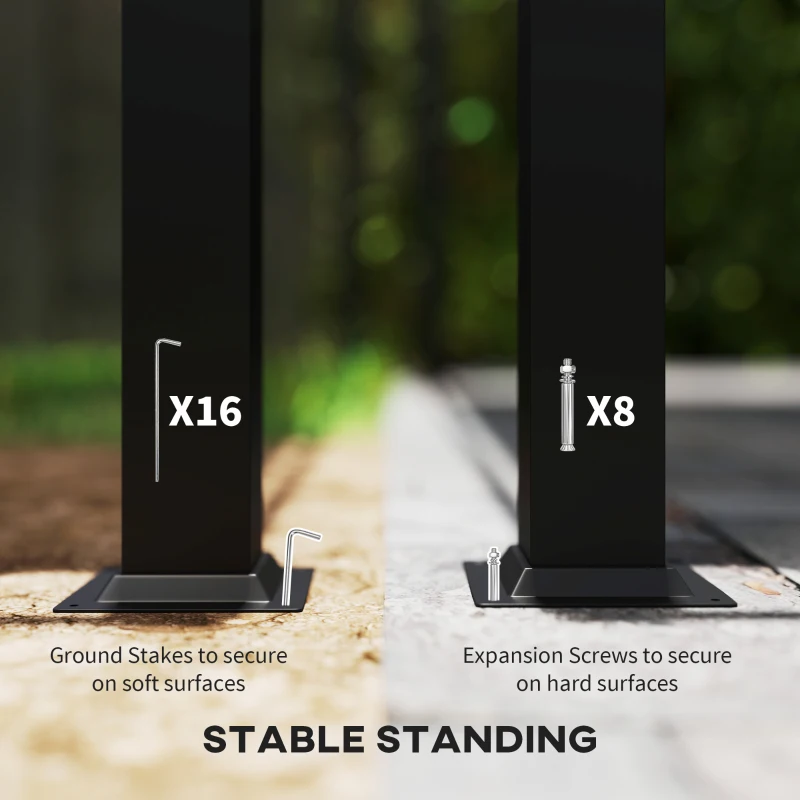 Outsunny 11' x 13' Patio Gazebo, Double Roof Outdoor Gazebo Canopy with Netting & Curtains, Galvanized Metal Frame, Light Grey