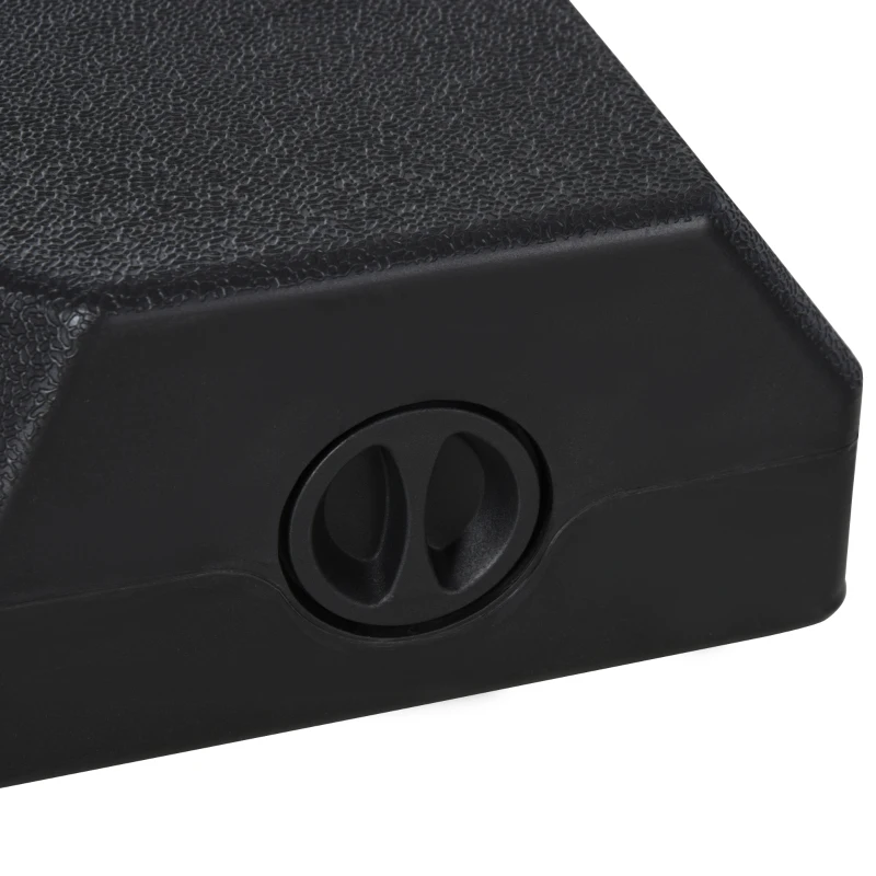 Outsunny Umbrella Stand Fitting 2" Poles and Steel Base with 4 Fillable Plastic Weights, 158lbs Sand or 132lbs Water Filled, Black