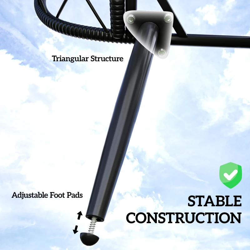 Outsunny Rattan Egg Chair, Indoor Outdoor Lounger with Cushions and Cup Holder for Backyard, Garden, Lawn, Living Room, Grey