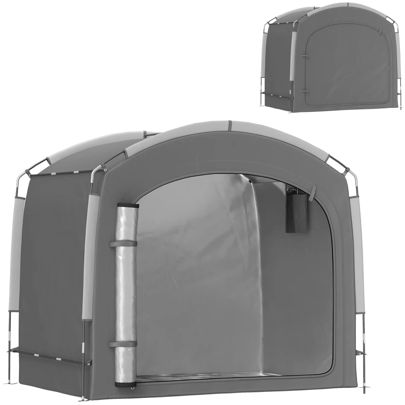 Outsunny Bike Storage Shed Tent, Portable and Waterproof with 210D Oxford Fabric and Carry Bag for 3-4 Bicycles, Dark Grey