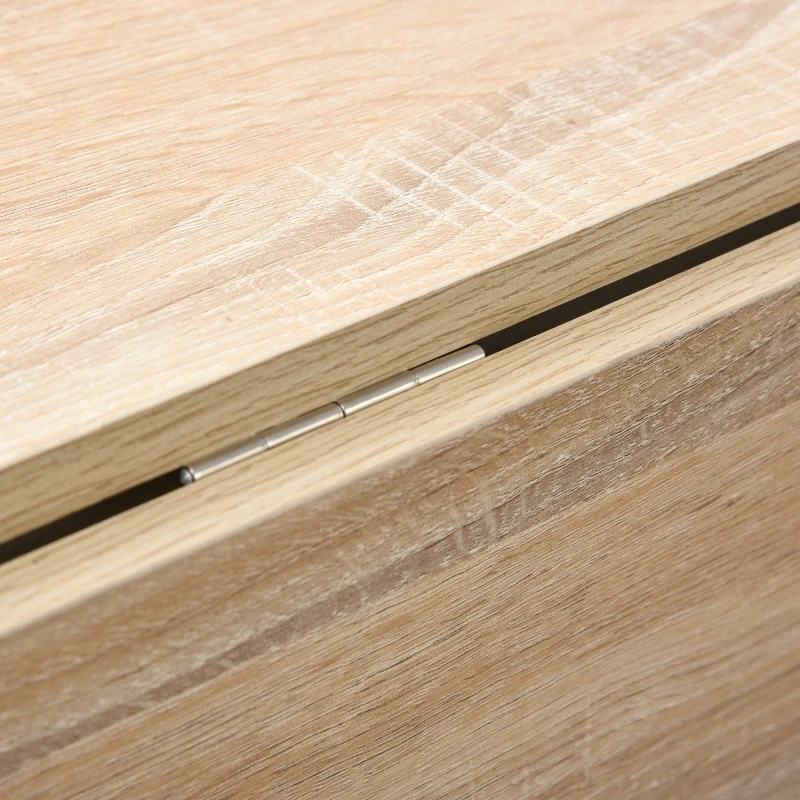 HOMCOM Foldable Dining Table, Folding Table with Storage Shelf, Drop-Leaf Kitchen Table for Dining Room, Oak