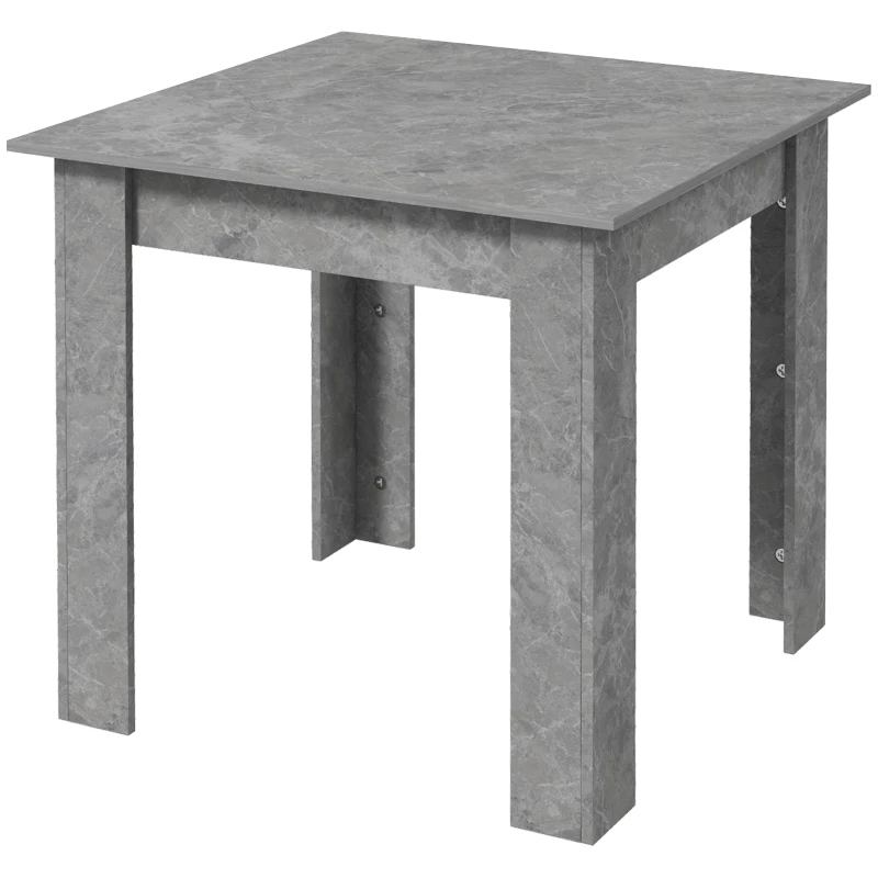 HOMCOM Square Dining Table, Modern Dining Room Table with Faux Cement Effect, Space Saving Small Kitchen Table, Cement Grey