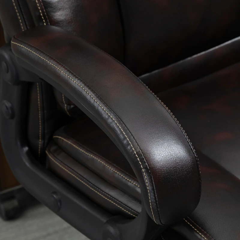 Vinsetto PU Leather Executive Office Chair with High Back, Adjustable Height and Swivel Wheels, 400LBS Capacity, Brown