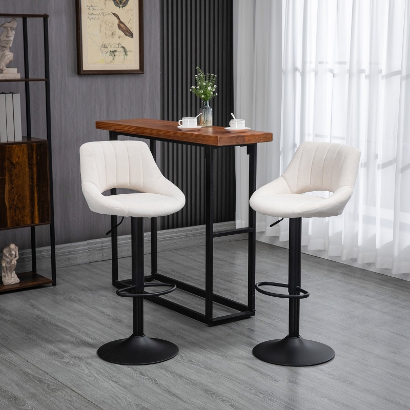 HOMCOM Bar Stools Set of 2, Swivel Counter Height Barstools with - Main Image
