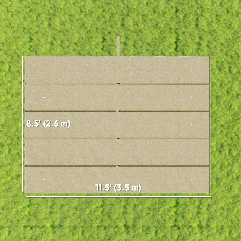 Outsunny 8.5' x 11.5' Retractable Pergola Canopy Replacement, Fit 10' x 13' Frame, Pergola Cover Replacement Top Only, Beige