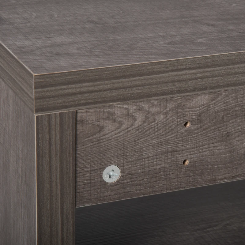 HOMCOM Floating TV Stand Shelf for 50" TVs, Wall Mounted Entertainment Center for Living Room, Bedroom, Media Console with Storage Shelf for Audio, Video, Dark Grey Wood Grain