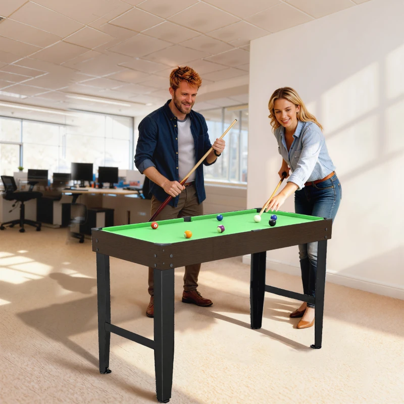 Soozier 55" Mini Pool Table, Pool Game Billiard Table Set with 2 Cues, 16 Balls, 2 Chalks, Triangle, Brush, Green