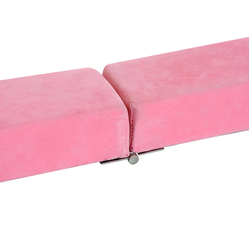 Soozier 7ft Folding Balance Beam, Gymnastics Beam with Wood Core, Pink