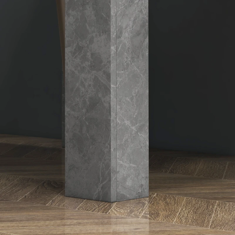 HOMCOM Square Dining Table, Modern Dining Room Table with Faux Cement Effect, Space Saving Small Kitchen Table, Cement Grey