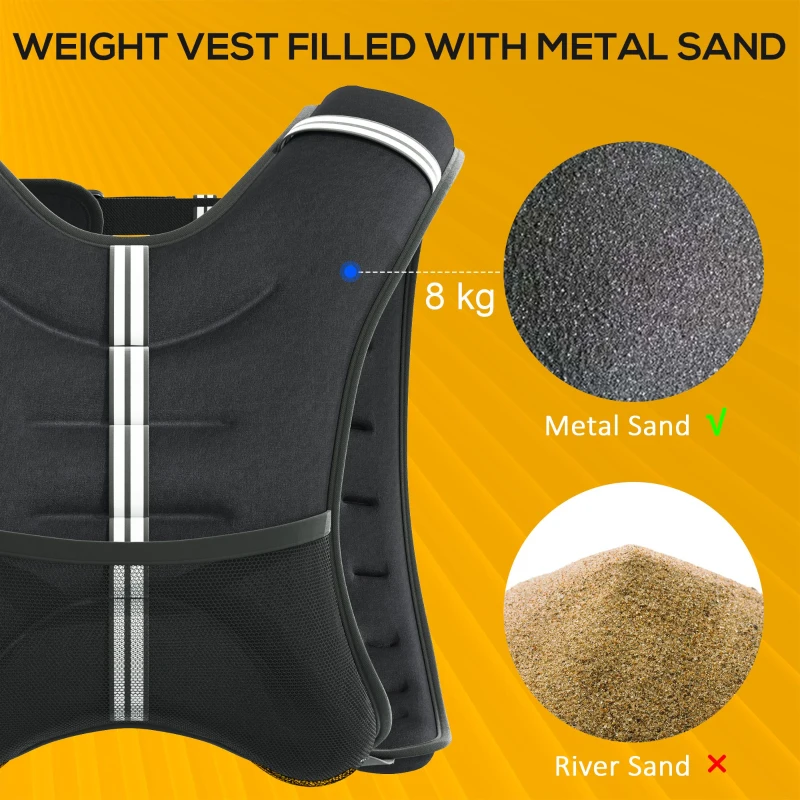Soozier Skin-Friendly Body Weight Vest with Pocket, Black