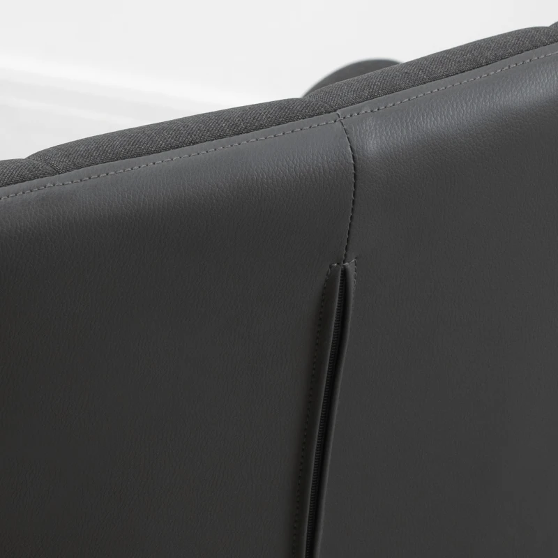 HOMCOM Swivel Barstools Set of 2 Adjustable Bar Stools with Footrest Armrests and PU Leather Back for Dining Room Black, Grey