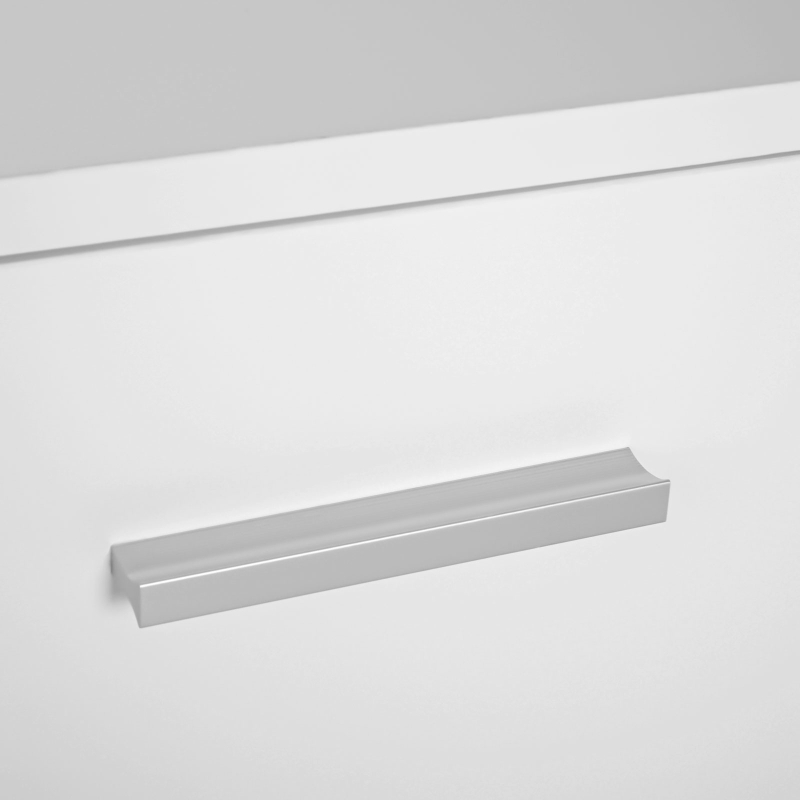 HOMCOM High Gloss Sideboard with 2 Drawers and 2 Doors, Buffet Cabinet with Adjustable Shelf, Coffee Bar Cabinet with Storage, White