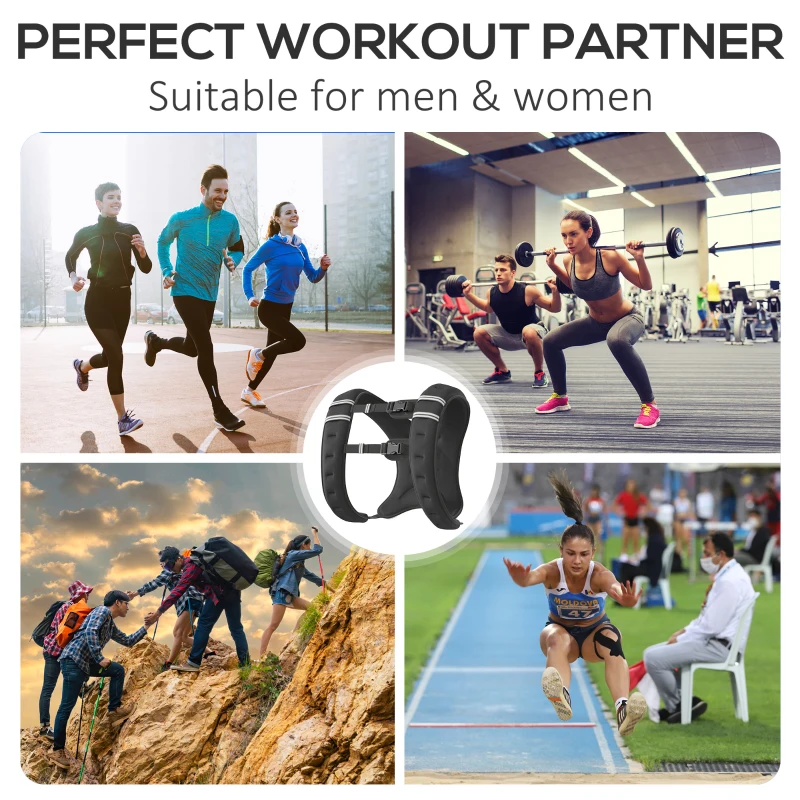 Soozier Skin-Friendly Body Weight Vest with Pocket, Black