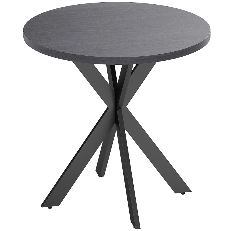 HOMCOM 29" Dining Table, Contemporary Round Kitchen Table with Steel Legs, Black